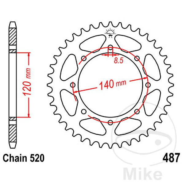 Sprocket  42 teeth pitch 520 120 / 140