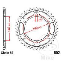 Sprocket  44 teeth pitch 530 140 / 160