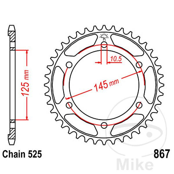 Pignone  42 denti passo 525 125 / 145