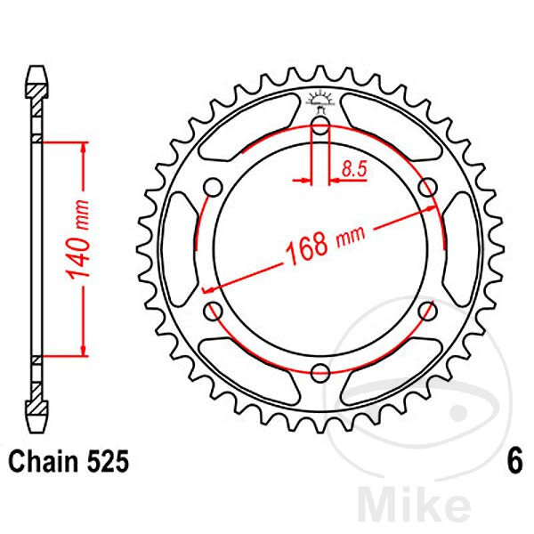 Sprocket  41 teeth pitch 525 140 / 168