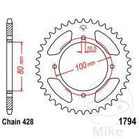 Sprocket  45 teeth pitch 428 080 / 100