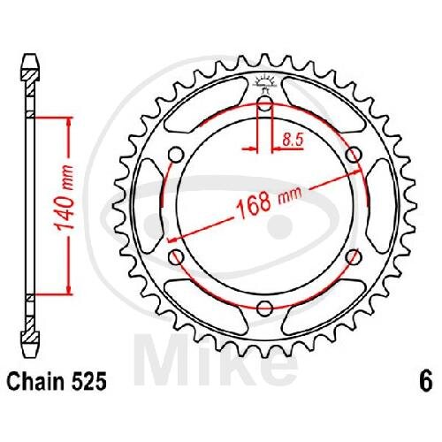 Pi&ntilde;&oacute;n  42 dientes paso 525 140 / 168