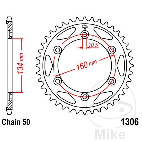 Sprocket  40 teeth pitch 530 134 / 160