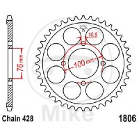 Pignon de cha&icirc;ne  56 dents pas 428 076 / 100