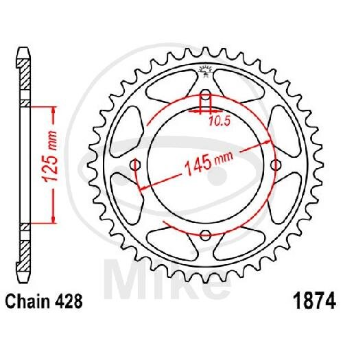 Sprocket  59 teeth pitch 428 125 / 145