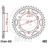 Sprocket  48 teeth pitch 428 110 / 125