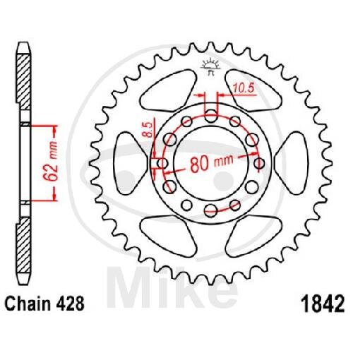 Sprocket  51 teeth pitch 428 062 / 080