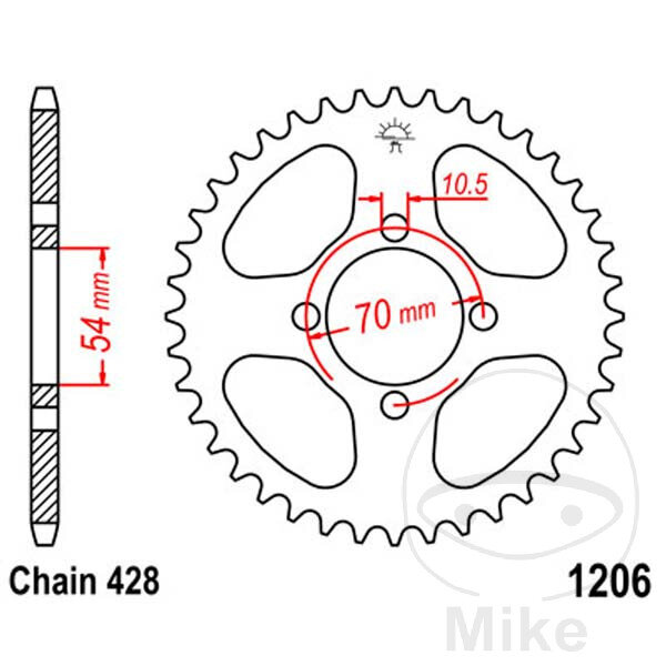 Sprocket  42 teeth pitch 428 054 / 070