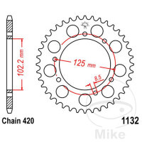 Sprocket  48 teeth pitch 420 102 / 125