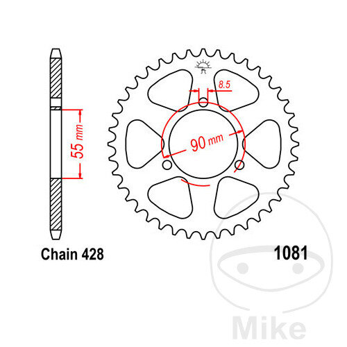 Sprocket  46 teeth pitch 428 055 / 090