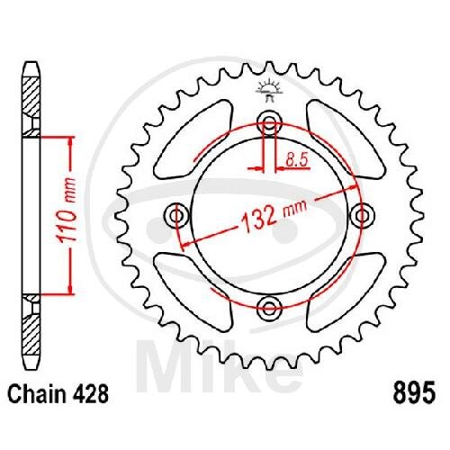 Sprocket  49 teeth pitch 428 110 / 132