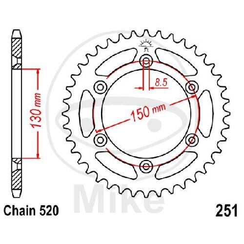 Sprocket  51 teeth pitch 520 130 / 150