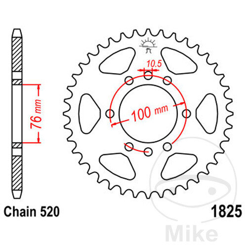 Sprocket  42 teeth pitch 520 076 / 100