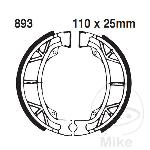 Brake shoes without spring for Aprilia SR Sonic KTM GO 50 Chrono 90-13