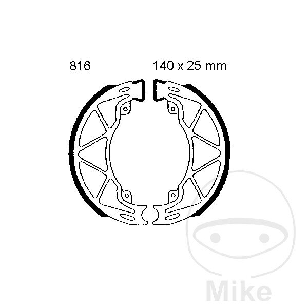Brake shoes without spring for Aprilia Benelli Derbi Gilera Italjet Malaguti Piaggio Vespa