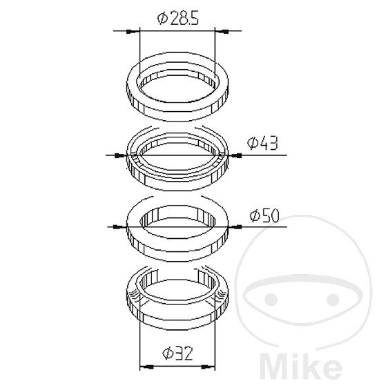 Cuscinetti sterzo per Aprilia Habana 125 Sonic 50 SR 125
