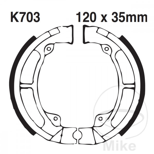 Brake shoes with spring for Kawasaki KE 175 79-82 KL 250 80-83 KLR 250 84-92