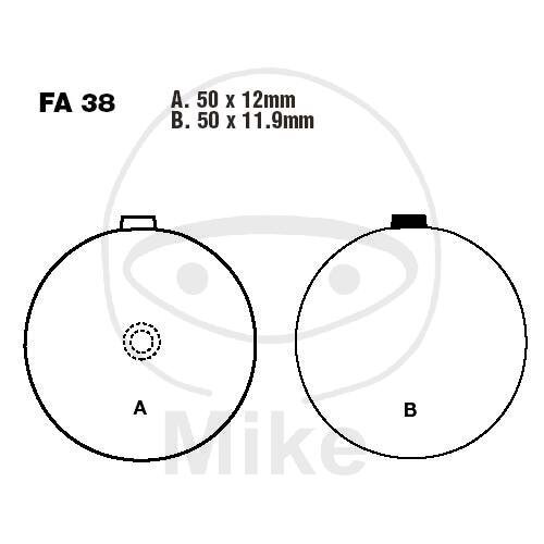Plaquettes de frein standard en m&eacute;tal semi-sinteris&eacute; EBC (s&eacute;rie V) FA038V
