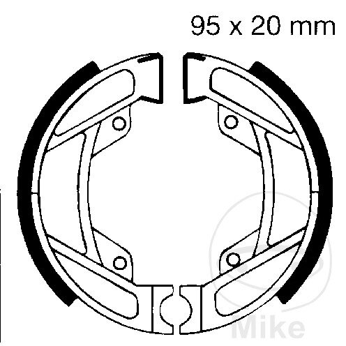 Brake shoes with spring for Honda PXR 25 MS 84