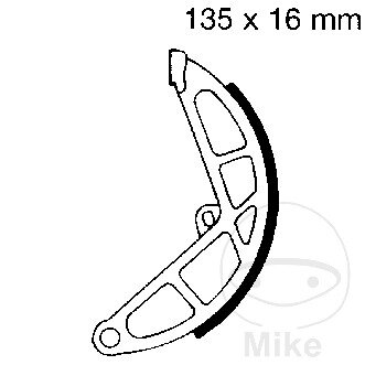 Brake shoes without spring for Gilera EC1 25 Piaggio 25 50 Vespa Grillo 25