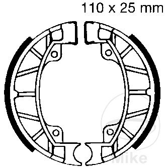 Brake shoes without spring for Piaggio Sfera 50 80 TT Kat 91-96