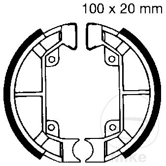 Brake shoes without spring for Piaggio Quartz 50 92-96