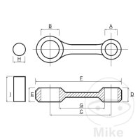 Connecting rod set for Kawasaki KX 250 F 4T 2012-2015