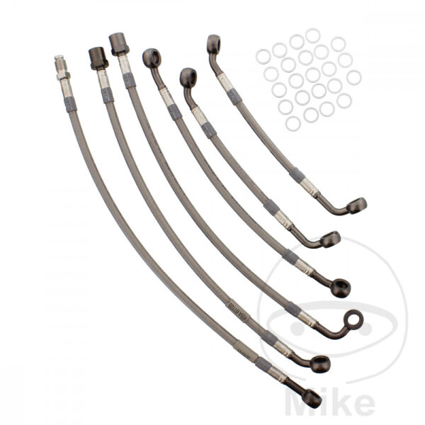 Brake hose steel braided kit 6-piece for BMW K 100 RS 89-92