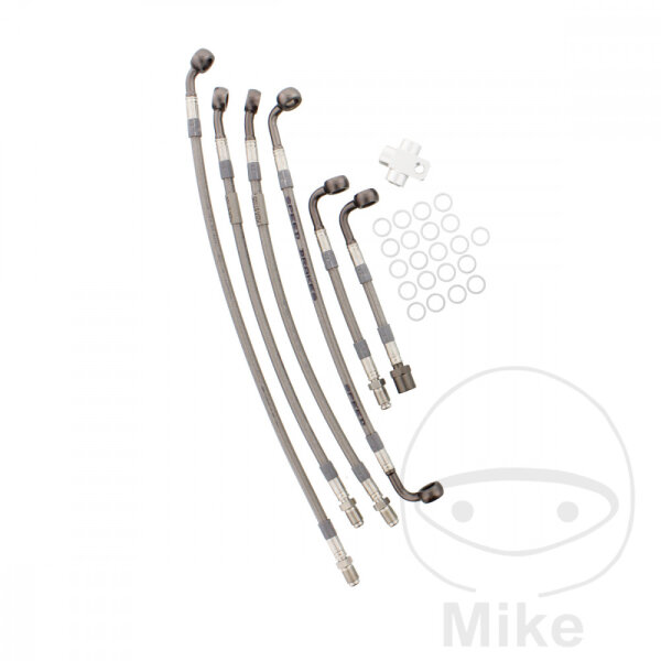 Brake hose steel braided kit 6-piece for BMW K 1200 RS 01-05