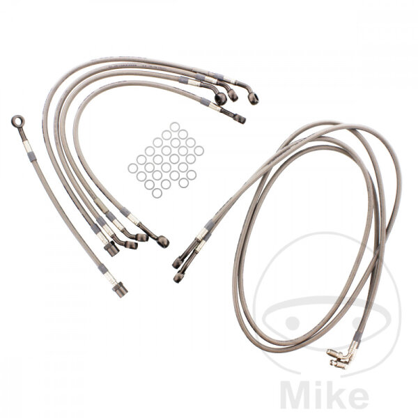 Brake hose steel braided kit 7-piece for Suzuki GSF 1250 07-17
