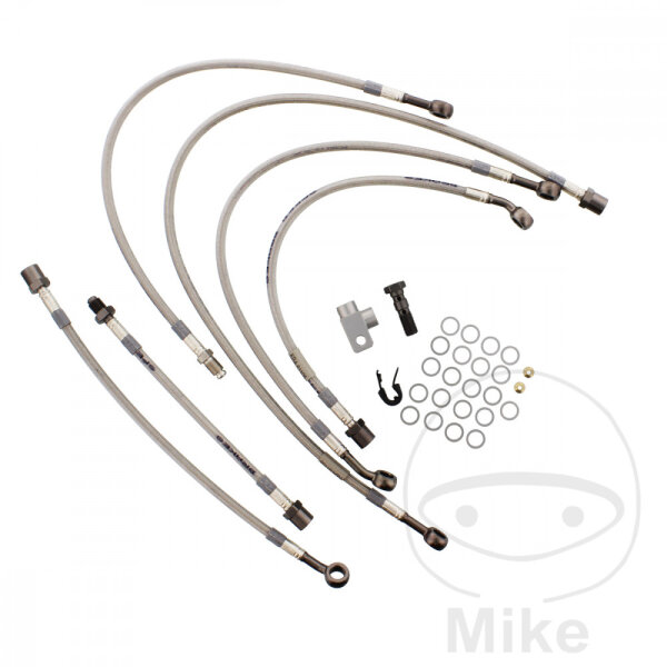 Brake hose steel braided kit 6-piece for Yamaha FZ1 1000 NA 08-15