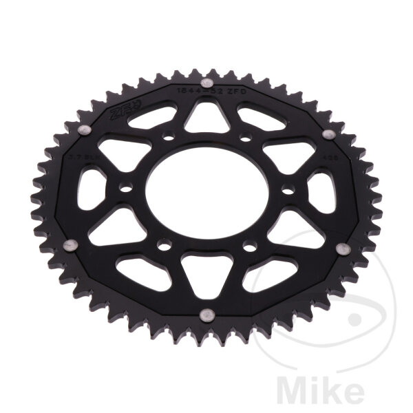 Sprocket  DUA 52 teeth pitch 428 black ZF 076 / 100