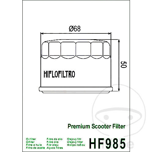 Filtro olio HIFLO Scooter per Kymco MyRoad UXV XCiting # Yamaha XP 
