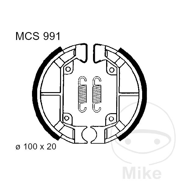 Brake shoes with spring for Piaggio Quartz 50 92-96 Sfera 80 91-96