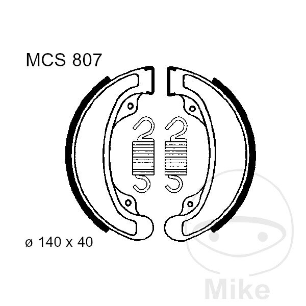 Brake shoes with spring for Honda CB 250 400 450 CM 400 CMX 450 VT 500