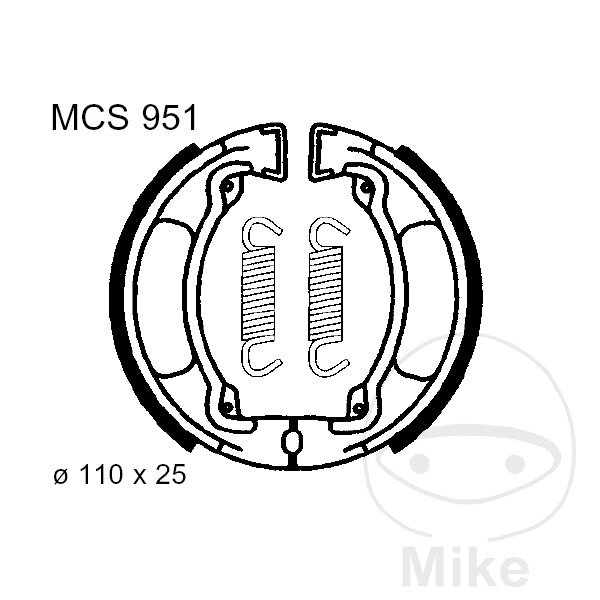 Brake shoes with spring for Yamaha DT LB-2M FS1 SR 50 100 125 250 Chappy 75-85