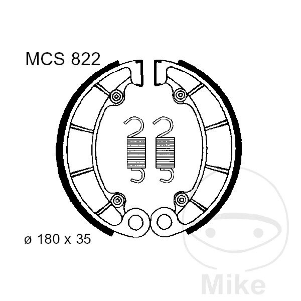 Brake shoes with spring for Honda PC 800 TRX 500 VF 750 VT 750 1100