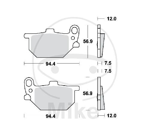 Brake pad for Yamaha RD 250 400 XS 400 750