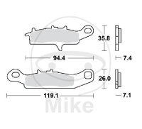 Bremsklotz f&uuml;r Kawasaki KFX 450 700 KVF 650 Suzuki...