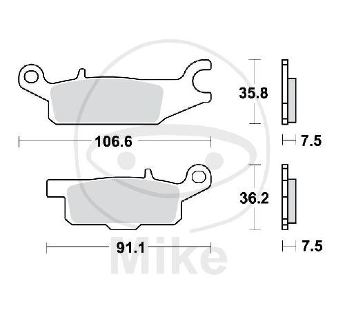 Brake pad for Yamaha YFM 250 550 700