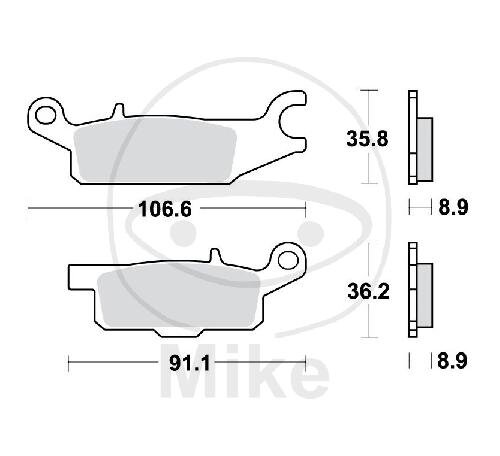 Brake pad left for Yamaha YFM 550 2009-2015 YFM 700 2007-2020