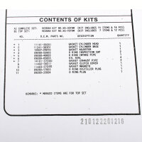 Engine gasket set complete for Suzuki GZ 250 Marauder 99-08