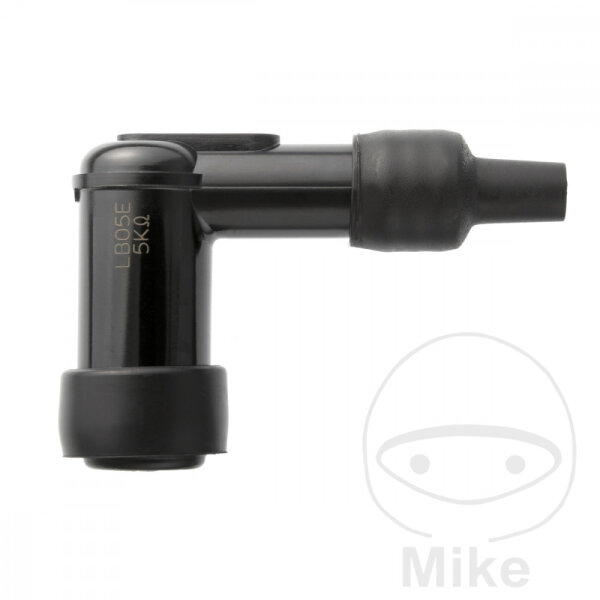 Conector buj&iacute;a LB05E 14 mm 90&deg; negro NGK para Kawasaki KE KH Yamaha TZR YZ