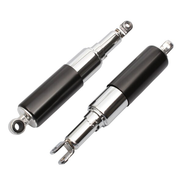 Adjustable chrome/black shock absorber pair for Honda CB 450 K # 1970-1972
