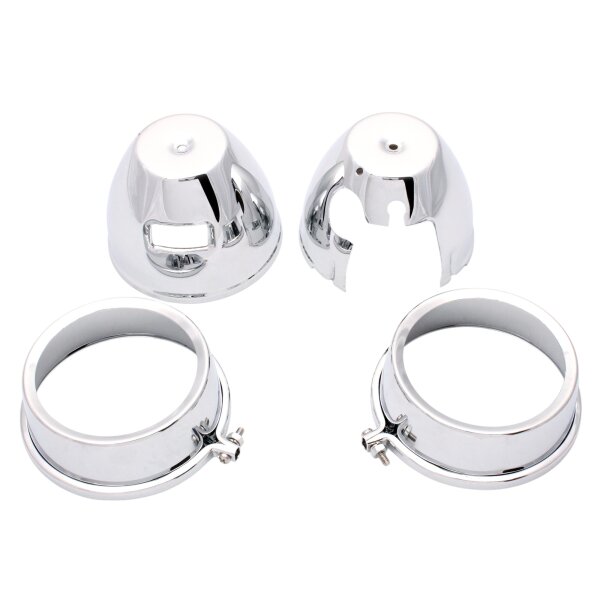 Paire de couvertures de robinetterie chrom&eacute;es pour Kawasaki Z 650 750 900 1000 Z1 900