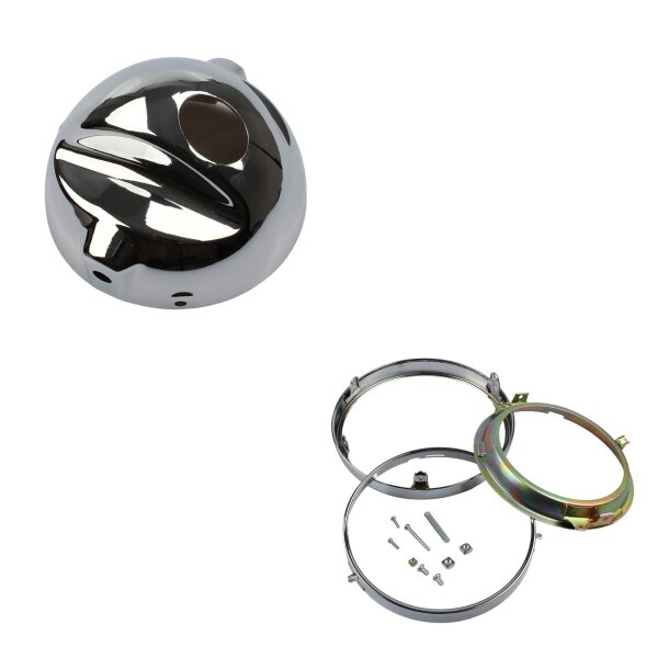 Bo&icirc;tier de phare et cerclage de lampe chrom&eacute; pour Honda CB 450 500 550 750